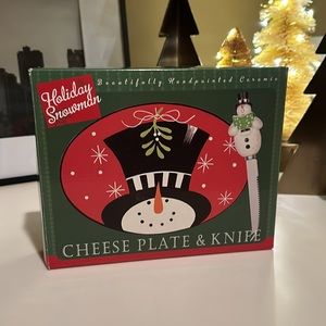 Certified International Cheese Plate & Knife